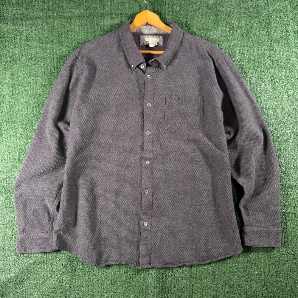 Carbon‎ 2 Cobalt Button Down Mens XL Purple Textured Long Sleeve Cotton Shirt